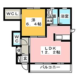 クレアスTMB 1LDKの間取図画像