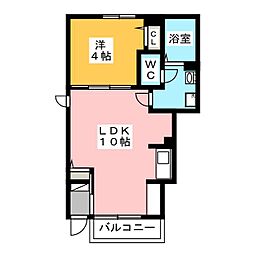 ウェルフェア 1LDKの間取図画像