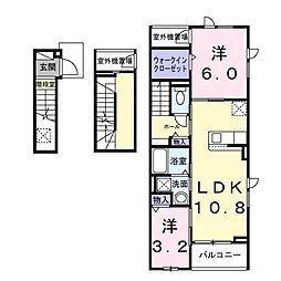 こっこ梅屋敷 2LDKの間取図画像