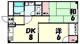 山手ビルマンション  ｜ 兵庫県神戸市中央区中山手通2丁目（賃貸マンション2LDK・6階・45.58㎡） その2