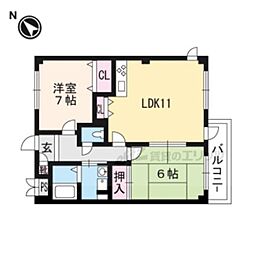 ブエナビスタ 2LDKの間取図画像