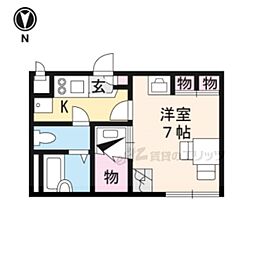 JR東海道・山陽本線 南彦根駅 徒歩13分の賃貸アパート 2階1Kの間取り