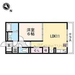 ボンヌ・シャンスDeux 1LDKの間取図画像