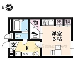 レオパレスBrighton宮司 1Kの間取図画像