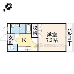 JR東海道・山陽本線 南彦根駅 徒歩16分の賃貸アパート 1階1Kの間取り