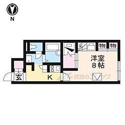 レオパレスM.S.M3 1Kの間取図画像