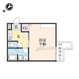 京阪石山坂本線 びわ湖浜大津駅 徒歩6分の賃貸マンション 2階1Kの間取り