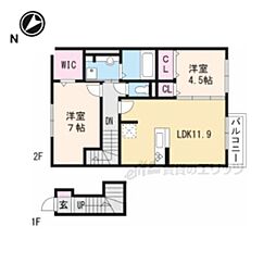 コンフォルタA 2LDKの間取図画像