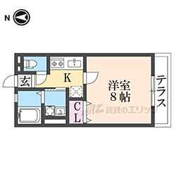 ローズハイム 1Kの間取図画像