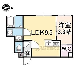 イオ・リアン坂本II 1LDKの間取図画像