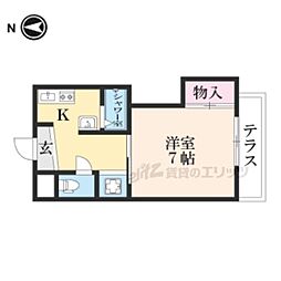 メゾン東大津 1Kの間取図画像