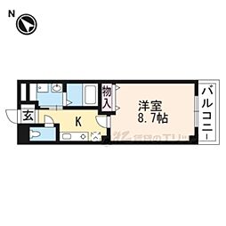 DENSHII平井 1Kの間取図画像