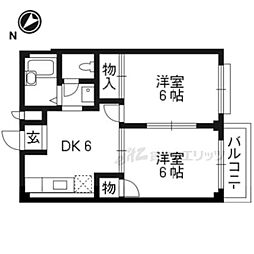 エルデムサワ 2DKの間取図画像