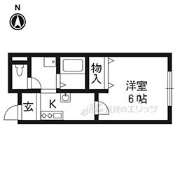 マルゴビル・ジョイフル浜野 1Kの間取図画像