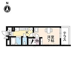 レオパレス石神 1Kの間取図画像