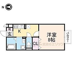 サンローズA 1Kの間取図画像