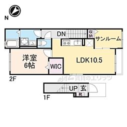 クルール M 1LDKの間取図画像