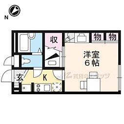 レオパレスベルン 1Kの間取図画像