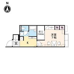 レオパレス藤の木2 1Kの間取図画像