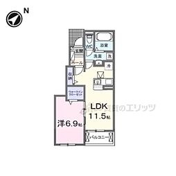 サンライズ・K 1LDKの間取図画像