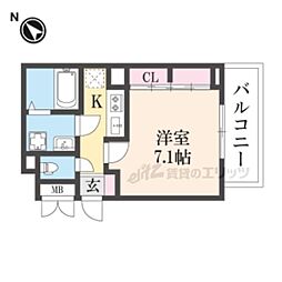 ファビュラス M 1Kの間取図画像
