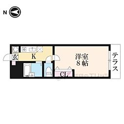 コーポアイテム 1Kの間取図画像
