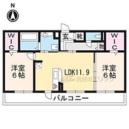 リート623W 2LDKの間取図画像