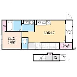 甲南町葛木新築アパート 1LDKの間取図画像