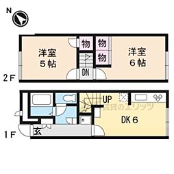 レオパレス庄五郎弐番館 2DKの間取図画像