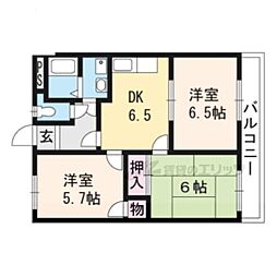 アメニティ21 3DKの間取図画像