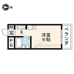 レジデンスウィズ 1Kの間取図画像