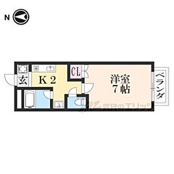 ツイン・ハイツ 1Kの間取図画像