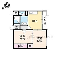 南喜ビル 2DKの間取図画像