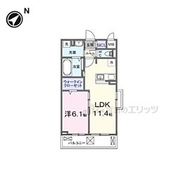 近江八幡市本町4丁目アパート 1LDKの間取図画像
