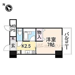サンタウン竹鼻A棟 1Kの間取図画像