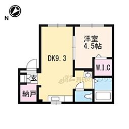 キタハイツB 1LDKの間取図画像