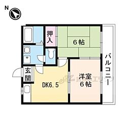 サン・ライズ 2DKの間取図画像