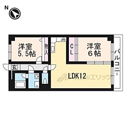 レジデンス南草津 2LDKの間取図画像