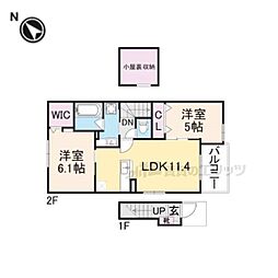 グラン・ヌーヴォー 2LDKの間取図画像