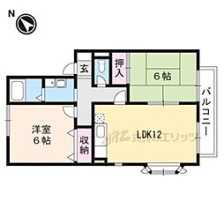 ハイムプランドール 2LDKの間取図画像