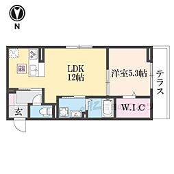 ボヌールメゾンkasuga 1LDKの間取図画像