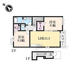 ハオス・リーリエ3 2LDKの間取図画像