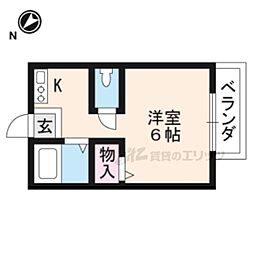 エスポワール 1Kの間取図画像