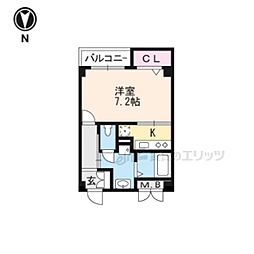アルモニー琵琶湖 1Kの間取図画像