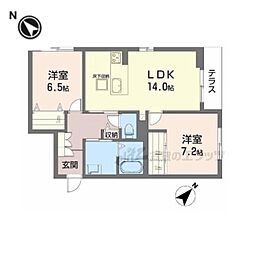 シャーメゾン池州 2LDKの間取図画像