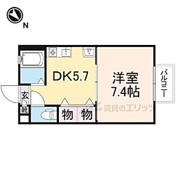 ラスチェグリーン 1DKの間取図画像
