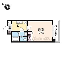ヒルズ・イッセイ 1Kの間取図画像