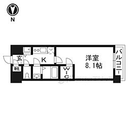 エスリード京都梅小路 1Kの間取図画像