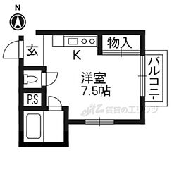 第三レジデンス春田 ワンルームの間取図画像
