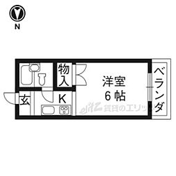 ハイツわかくさ 1Kの間取図画像